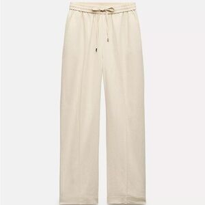 Zara Linen Blend Drawstring Pants